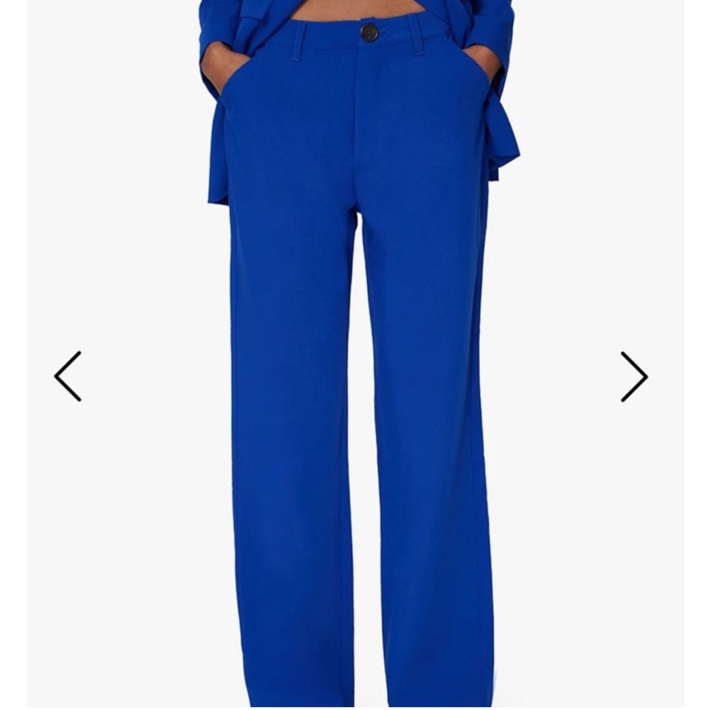 WeWoreWhat Danielle Bernstein Classic Trouser Matisse Blue